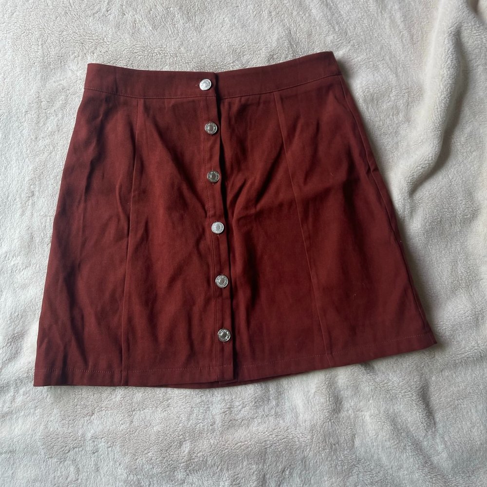 Shein Red Button Up Skirt
